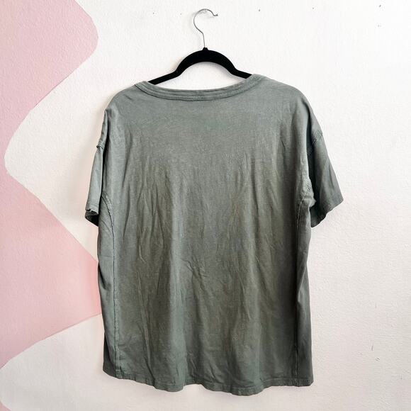 Aerie Oversized T Shirt Top Womens Size Small Distressed Green - Picture 2 of 7